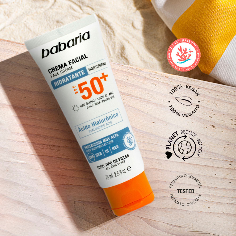 Babaria - Crème Solaire Visage SPF 50+ Anti-Taches – Rosa Mosqueta Babaria