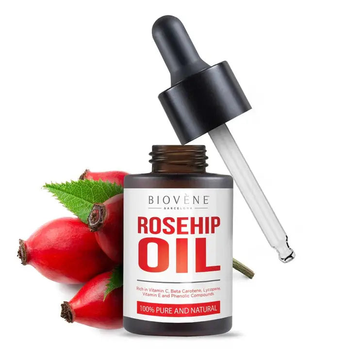 BIOVENE – Huile de rose musquée 100% naturelle (visage, corps, cheveux) BIOVENE