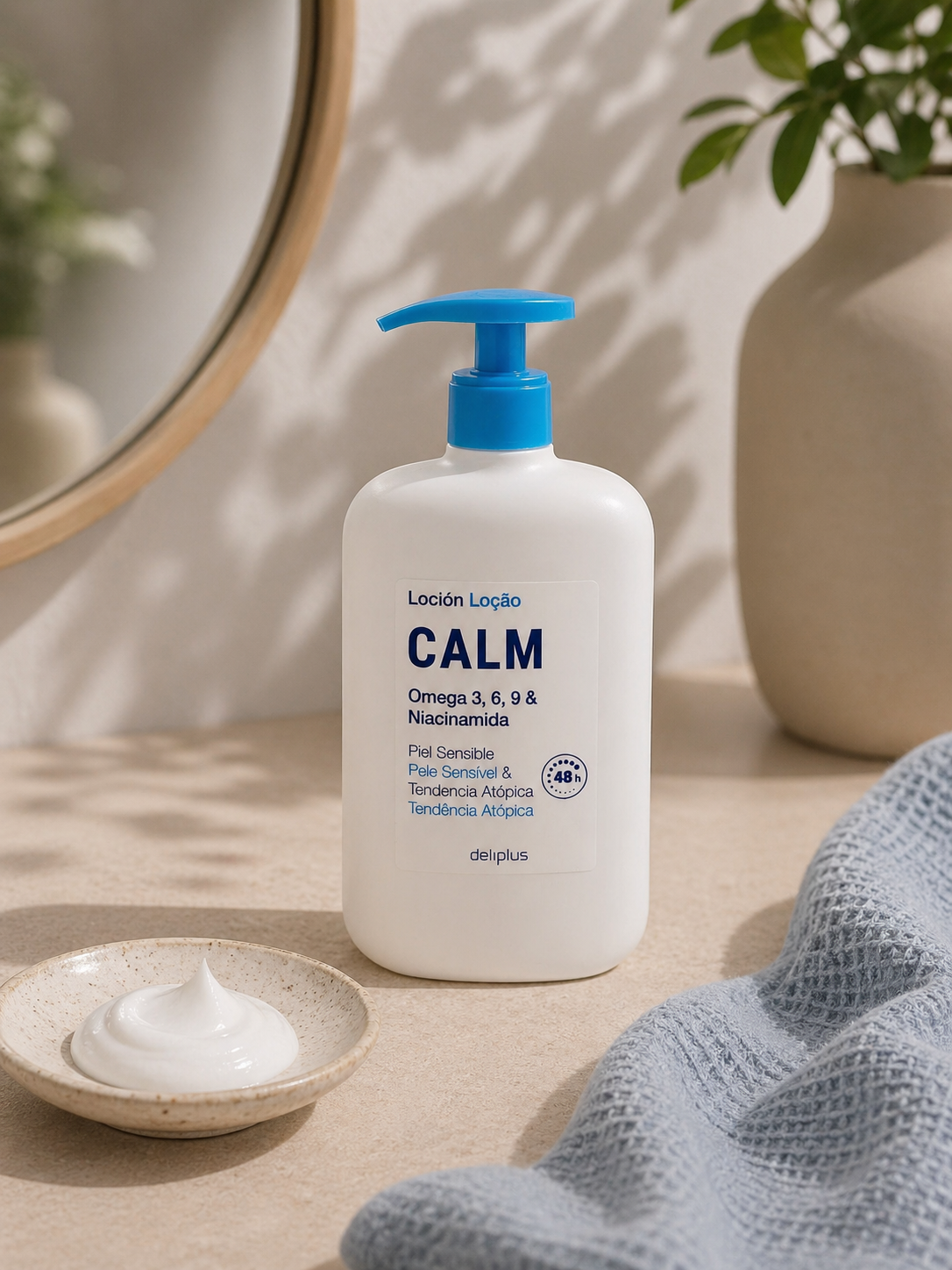 Deliplus - Lotion Corps Apaisante Peaux Sensibles – Oméga 3, 6, 9 et Niacinamide Deliplus