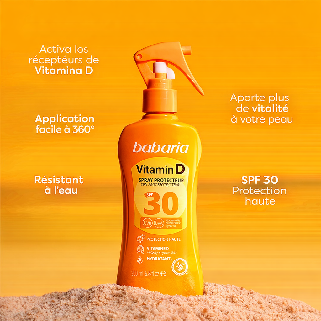 Babaria - Spray Solaire SPF 30 Vitamine D & Niacinamide Babaria