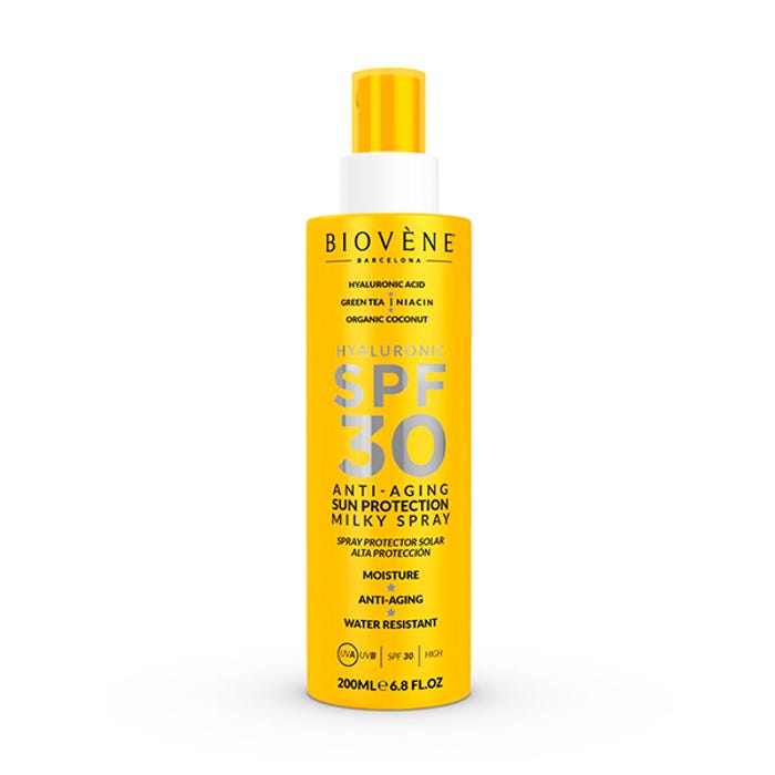 BIOVENE - Spray Solaire Lait Antiâge SPF 30 à l'Acide Hyaluronique