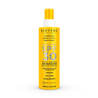 BIOVENE - Spray Solaire Lait Antiâge SPF 30 à l'Acide Hyaluronique