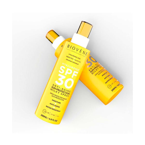 BIOVENE - Spray Solaire Lait Antiâge SPF 30 à l'Acide Hyaluronique