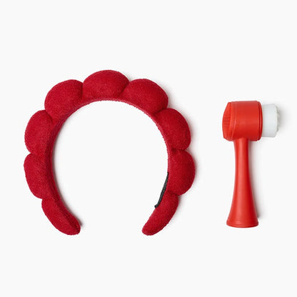 1699 - Skincare Headband + Facial Cleansing Brush