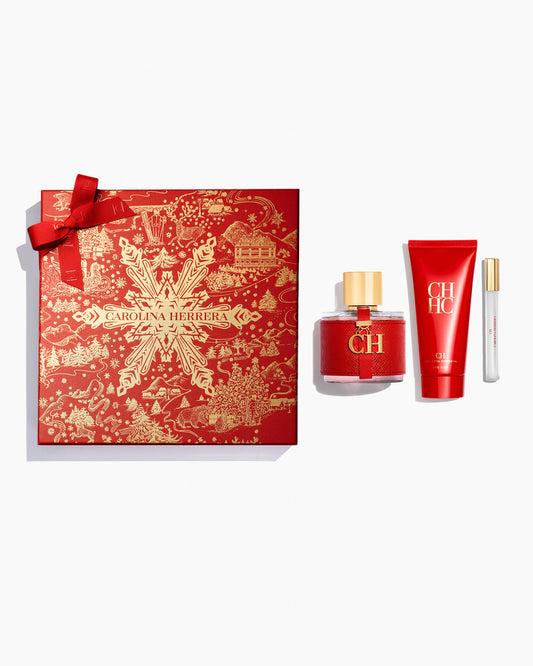 Carolina Herrera CH Women Coffret – Eau de Toilette 100 ml + Lait Corps + Mini Vaporisateur