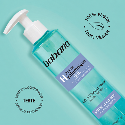Babaria - Gel nettoyant visage à l’acide hyaluronique et niacinamide
