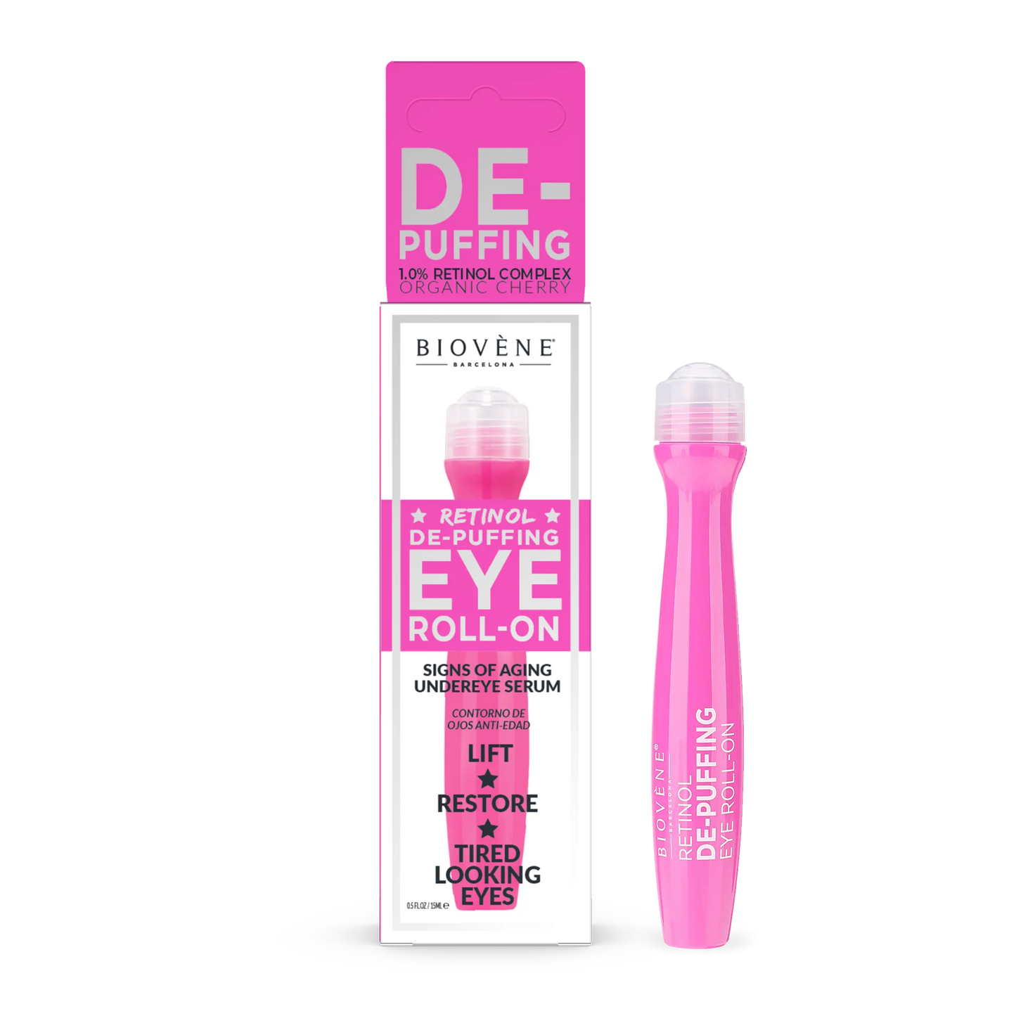 BIOVENE - Sérum Contour des Yeux Roll-On Rétinol De-Puffing