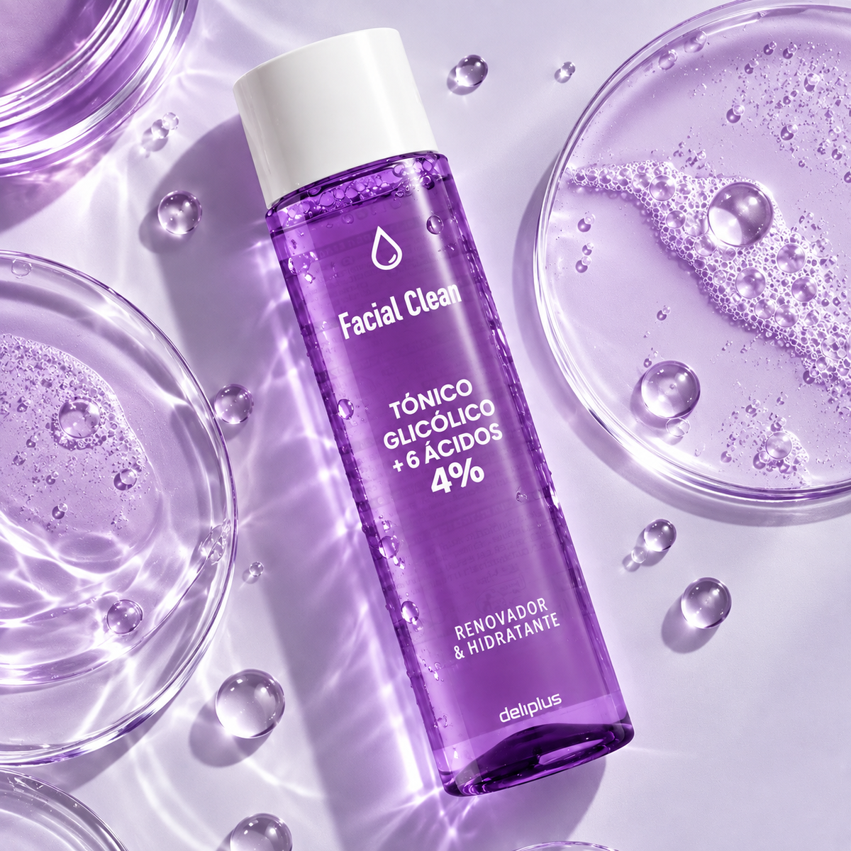Deliplus - Tonique glycolique Facial Clean 4 % – 6 acides