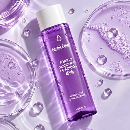 Deliplus - Tonique glycolique Facial Clean 4 % – 6 acides