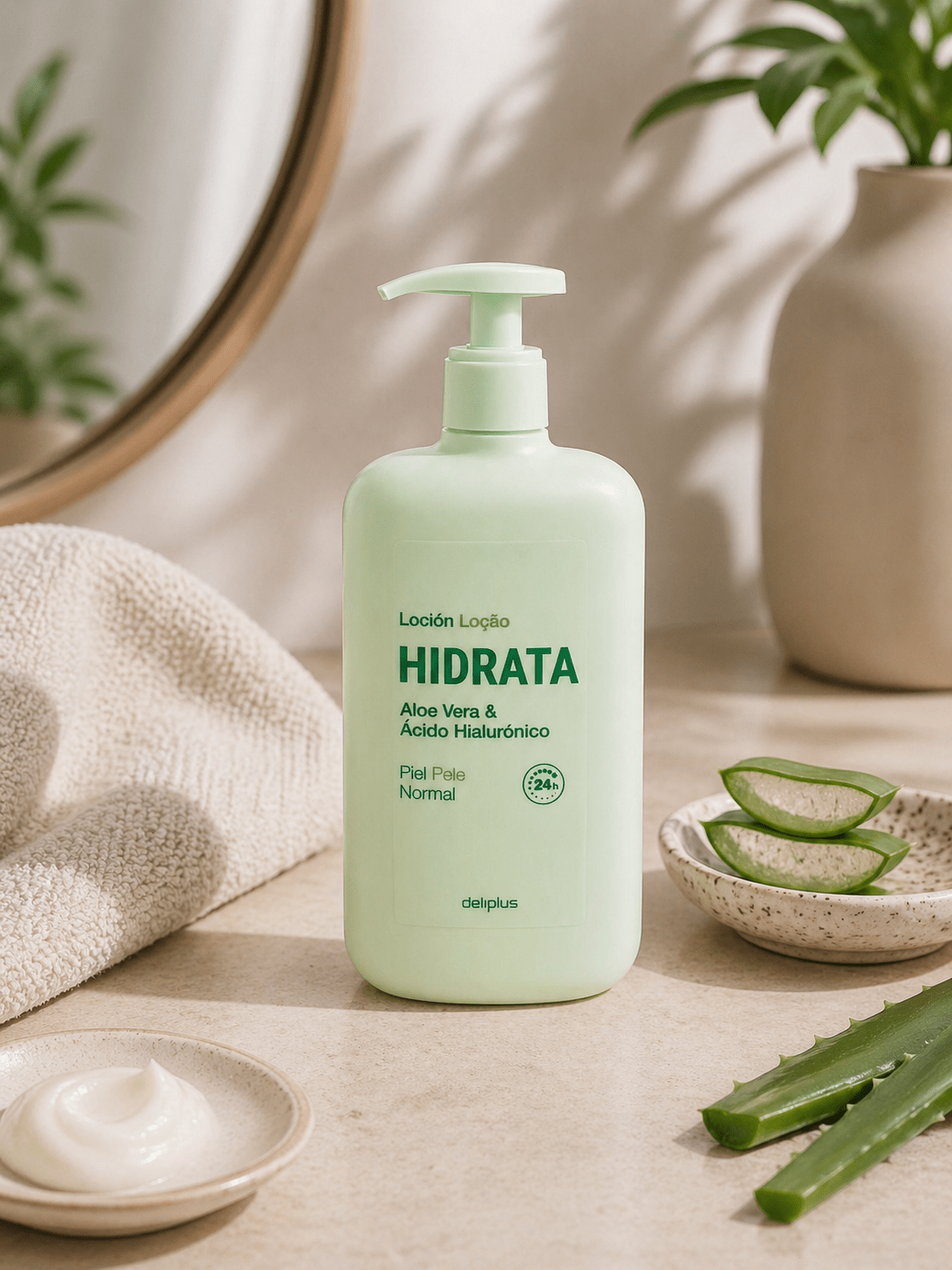 Deliplus - Lotion Corps Hydratante Aloe Vera et Acide Hyaluronique - Espanova Store