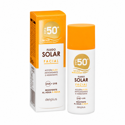 Deliplus - Fluide Solaire Visage SPF 50+ Antioxydant